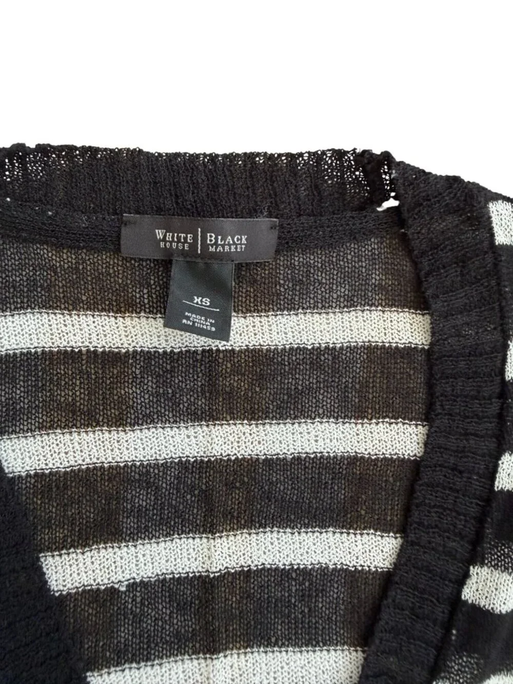 WHITE HOUSE BLACK MARKET WHBM Striped Cardigan Size XS